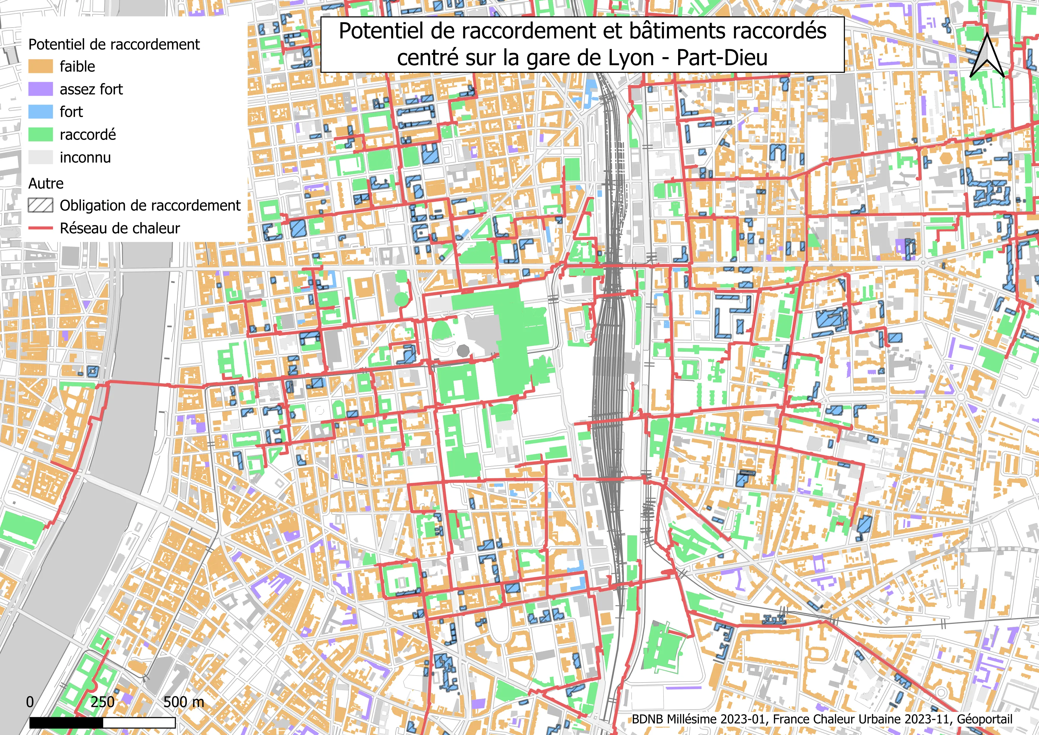 Carte illustration indicateur de raccordement réseau de chaleur